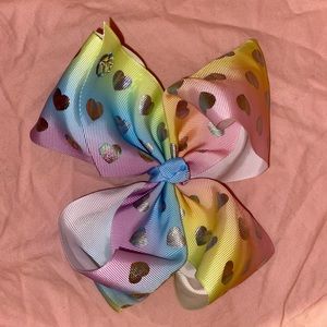Multi-Colored Heart Print JoJo Bow